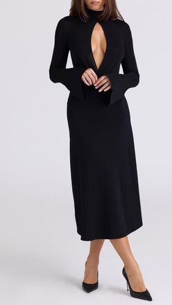 House of CB Lois Long Sleeve Sweater Bodysuit in Black at Nordstrom, Size X-Small