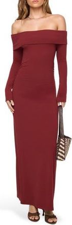 L*Space Carrie Long Sleeve Off the Shoulder Cover-Up Maxi Dress in Sangria at Nordstrom Rack, Size X-Small