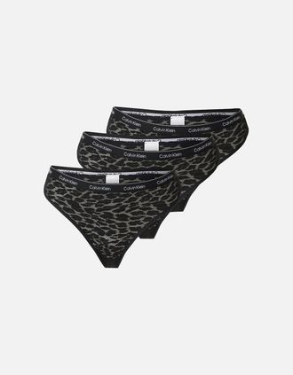 Calvin Klein Womens 3-Pack Modern Lace Brazilian Briefs, Black - Size: 18/32in