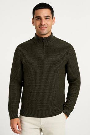 Only & Sons Troyer ONLY & SONS ONSROLF REG HALF ZIP NECK KNIT - OTL, Herren, Gr. M, rosin, Strick, Obermaterial: 60% Polyacryl, 40% Baumwolle, unifarben, regular 