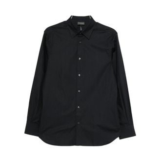 Emporio Armani Casual Shirts, male, Black, Size: 2XL Emporio Armani Shirts Blue