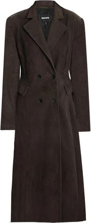 Rotate Double-breasted Suede Coat