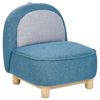 Beliani Silla Animal Tapicer&iacute;a De Poli&eacute;ster Forma De Triceratops Dise&ntilde;o De Dinosaurio Sin Reposabrazos Peluche Muebles Para Ni&ntilde;os Azul Faborg