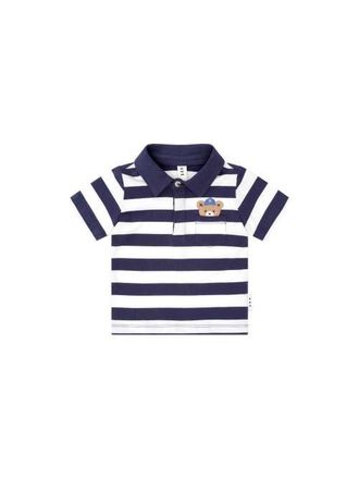 Huxbaby Peekaboo Varsity Hux Tee in Navy/almond Milk at Nordstrom, Size 6-12M Au