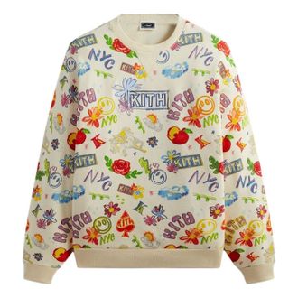 Kith SS24 Sketchbook Nelson Crewneck Sandrift KHM031981-104