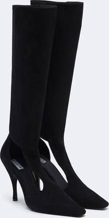 Alaia Ala&iuml;a Stivali in suede con cut-out