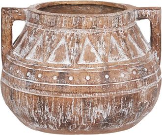 Beliani Plant Pot VARIEGATUM 27 cm Brown