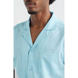 MAVRANS 90s Wave Weekend Camp Shirt in Dark Blue at Nordstrom, Size Xx-Large