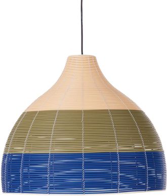 Maisons du monde L&aacute;mpara de techo de fibras sint&eacute;ticas recicladas azul, verde y beige