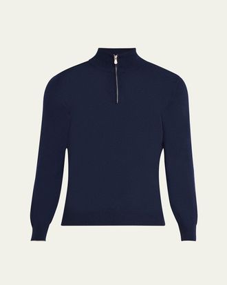Brunello Cucinelli Mens Cashmere 1/4-Zip Sweater