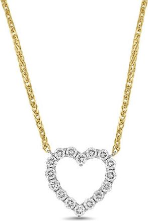 Bony Levy 18K Gold Liora Diamond Heart Pendant Necklace in 18K White Gold at Nordstrom, Size 18