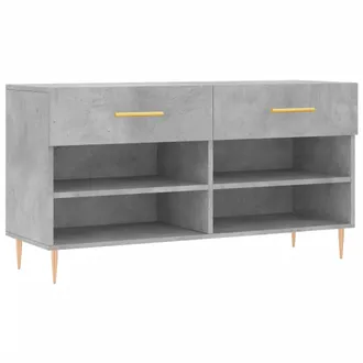 vidaXL Panca Porta Scarpe Grigio Cemento 102x35x55cm Legno Multistrato - Vidaxl
