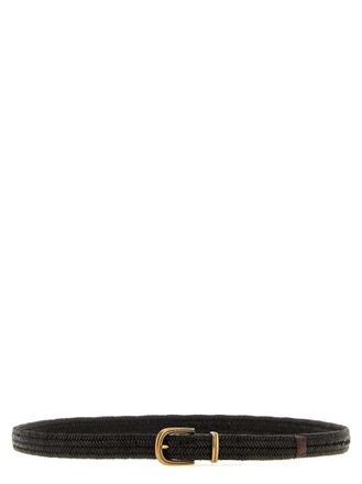 Brunello Cucinelli Brown Stretch Woven Belt