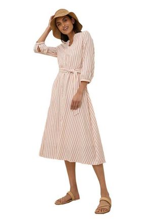 Pact Organic Cotton Sunset Lightweight Cotton Easy Dress in Zuma Stripe at Nordstrom, Size Xx-Large