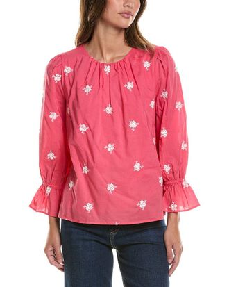 CeCe by Cynthia Steffe Cece Shirred Neck Ruffle Sleeve Top