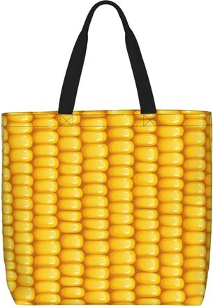 Generic Women Handbag Fresh Ripe Corn Cobs Pattern Womens Tote Bag Reusable Folding Ladies Purse, For Christmas, Holiday, Birthday, Gym, Graduation