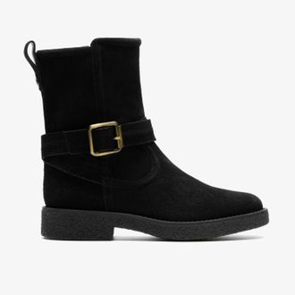 Clarks Nella Mid Black Suede