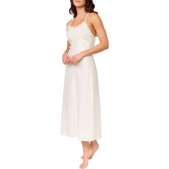 Rya Collection Haven 3D Organza Charmeuse Nightgown in Ivory at Nordstrom, Size X-Large