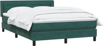vidaXL Cama Box Spring Con Colch&oacute;n Terciopelo Verde Oscuro 160x210 Cm Vidaxl
