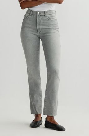DL1961 Halle Straight Instasculpt High Rise Jeans in Light Smoke at Nordstrom, Size 26