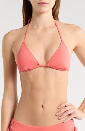 Roxy Classic Triangle Bikini Top in Hot Coral at Nordstrom, Size X-Large