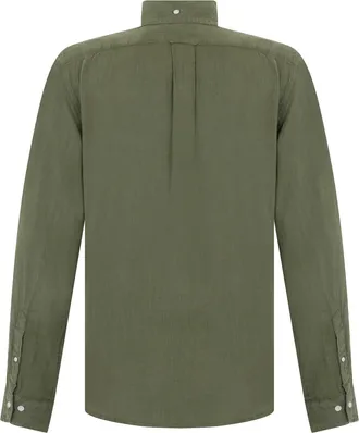 GANT Mens Long-Sleeve Linen Shirt Green