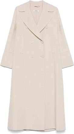 Max Mara Beige Double-Breasted Jas met Zakken - Dames - Mantel - Beige - 2XS - Jassen