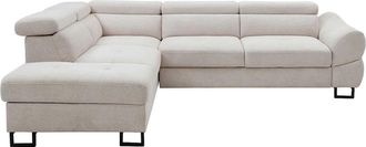 VENTE-UNIQUE.COM Sof&aacute; rinconera tela beige