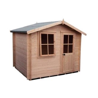 Shires Avesbury Log Cabin Home Office Garden Room Approx 9 x 9 Feet in Natural