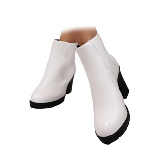 Generic Womens Chunky Heel Genuine Leather Boots Fall Winter Womens Leather Ankle Boots Comfortable Pointed Toe Block Heel Mid Calf Low Heeled Short Booties B