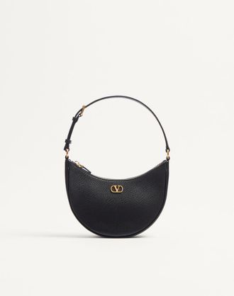 Valentino Garavani VLogo Signature Mini Hobo Bag In Grainy Calfskin Wo