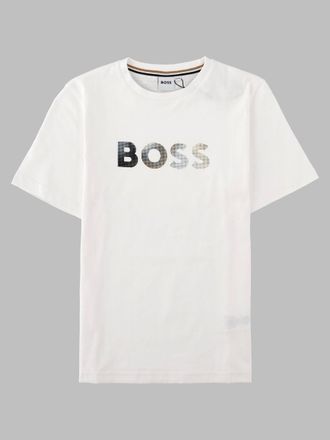 HUGO BOSS Logo-Embroidered Cotton T-Shirt - White