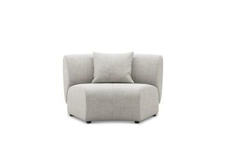 Castlery Auburn Curve Wedge Sofa Customized, Performance Classic Twill Medium Grey, Spill Resistant, Modular for Sofas by Castlery