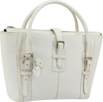 Loewe Senda Leather White Leather Handbag (Pre-Owned)