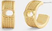 Coach Textured Signature Small Hoop Earrings