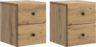 vidaXL Mesita De Noche De Pared 2 Uds. Roble Artisan 34,5 X 33 X 40 Cm Vidaxl