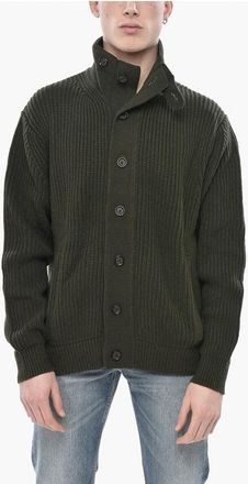 Paolo Pecora Wool-Blend High-Neck Cardigan size 3xl