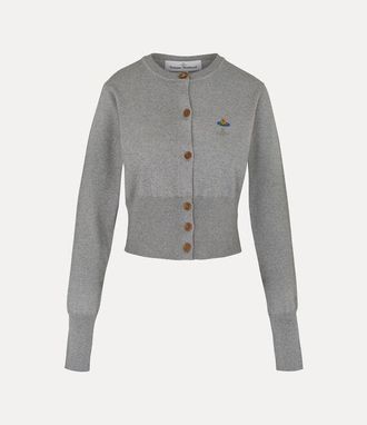 Vivienne Westwood Bea Cropped Cardigan Cashmere / Cotton Dark-grey-melange XS Women