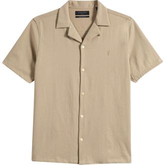 AllSaints Hudson Camp Shirt in Pebble Brown at Nordstrom Rack, Size Medium