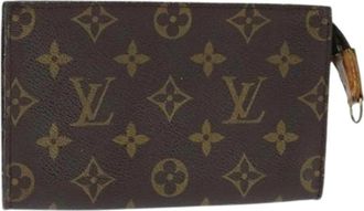 Louis Vuitton Tweedehands Canvas Louis Vuitton tassen - Dames - Vintage Clutch - Bruin - ONE Size - Vintage
