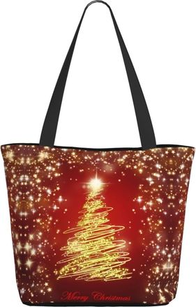 AOOEDM Merry Christmas Starlight Christmas Tree Ladies Shopping Bag 13x11x7in.The Perfect ValentineS Day Gift.It Is The Best ValentineS Day Gift For Mom, Dau