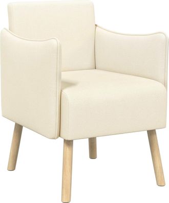 vidaXL Butaca Decorativa Crema Terciopelo Granulado Vidaxl