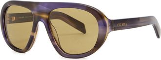Prada Aviator-style Sunglasses - Brown - One Size