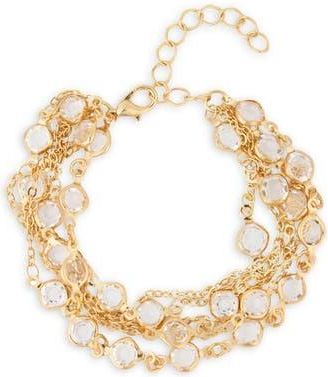 Saachi Crystal Layered Chain Bracelet in Gold/Glass at Nordstrom Rack