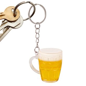 Generic Bottle Opener Keychain, Mini Beer Mug Charm, Funny Alcohol Gift | Stainless Steel Key Holder for Men Women, Party Favor Accessory for Wallet, Backpack