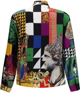 Versace Mens Multicolor Silk Pattern Shirt