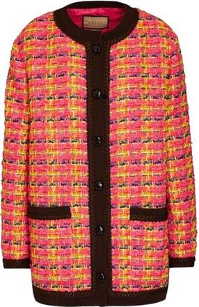 Gucci Pink Tweed Longline Jacket