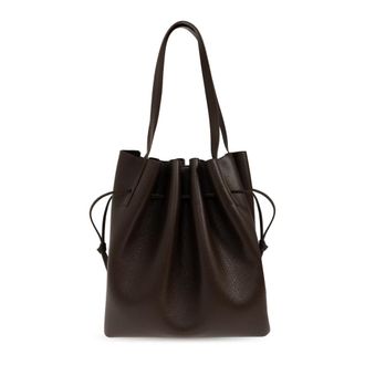 Yuzefi Tassen, Dames, Bruin, ONE Size, Leer, Scallop Tote
