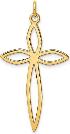 Diamond2Deal 14k Yellow Gold Laser Designed Passion Cross Pendant