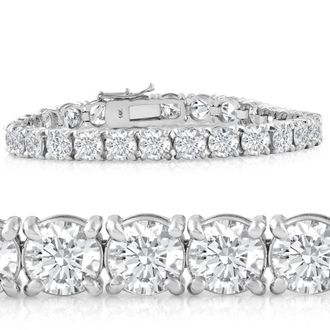Pompeii3 20 Ct Lab Grown Diamond Tennis Bracelet 14k White Gold 7
